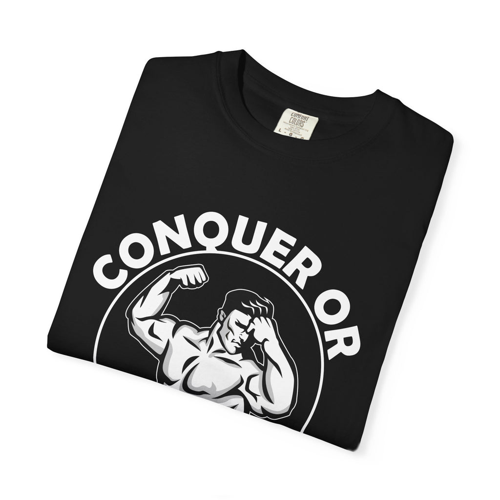 Conquer Fitness Motivation Graphic T-Shirt - Victory Design - Sinful Threads