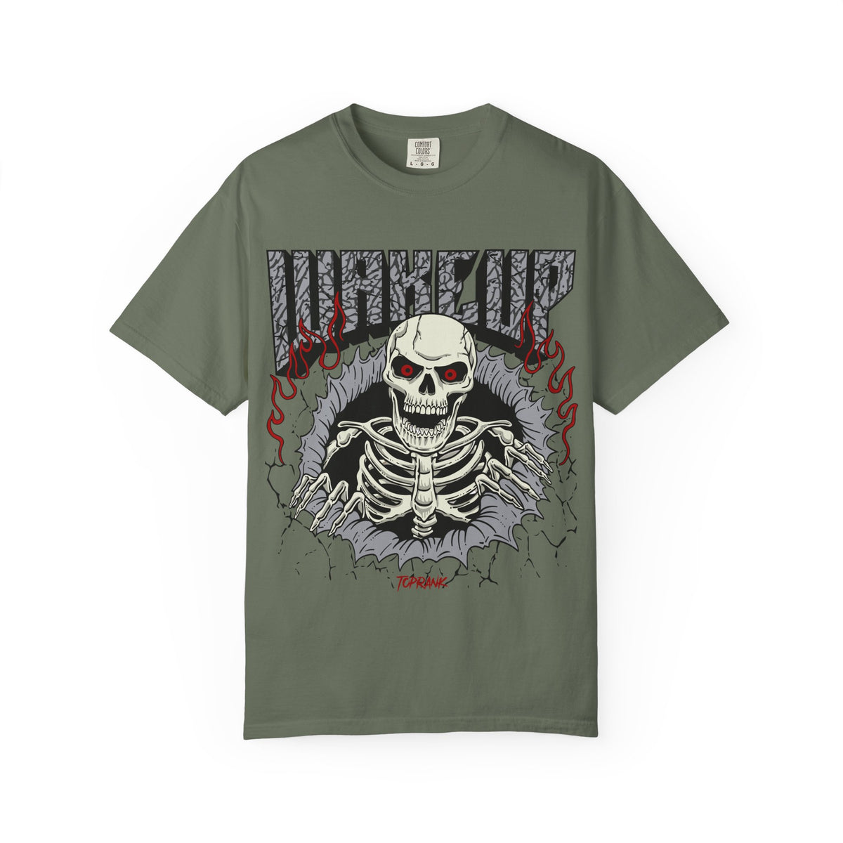 Skull Flame Shirt - Wake Up Fire Design Tee for Bold Style