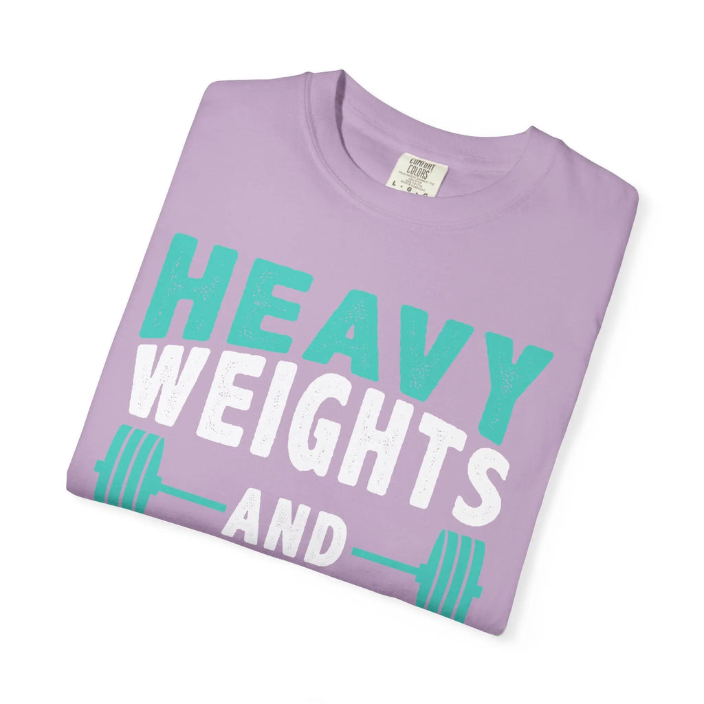Gym Workout T-Shirt - Heavy Weights Protein Shakes Design for Lifters Printify