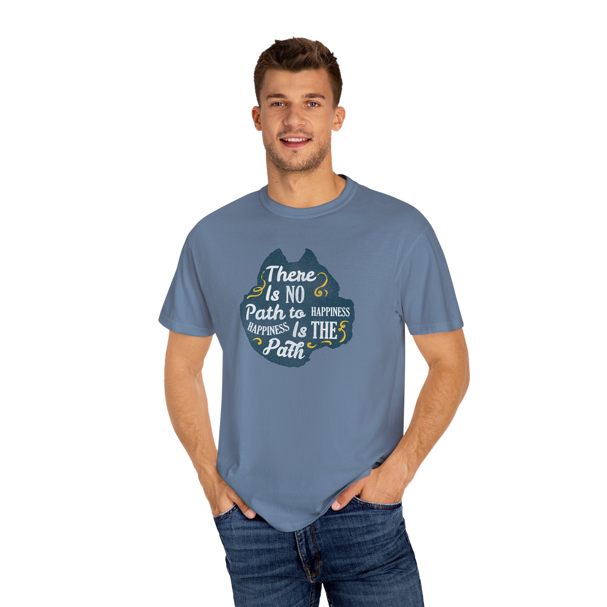 Happiness is The Path Design Motivational Quote T-Shirt - Sinful Threads