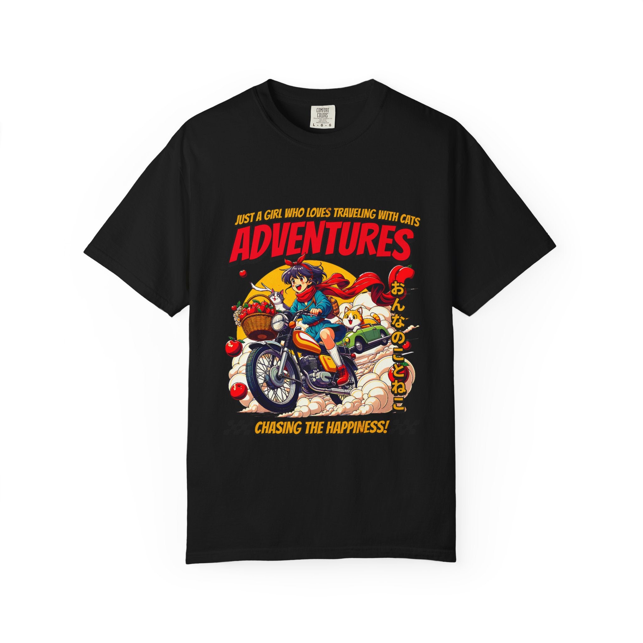 Cat Motorcycle Tee - Anime Adventure Top - Perfect Gift - Sinful Threads