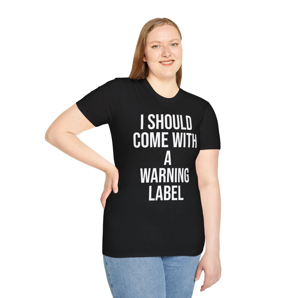 Warning Label Graphic Tee - Funny Sarcasm Shirt
