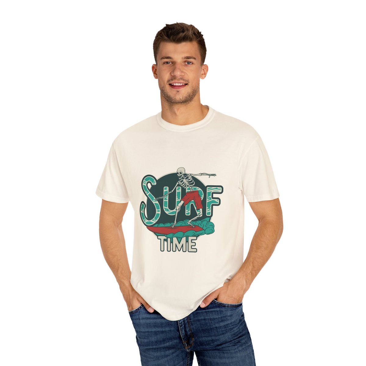 Skeleton Surfer Shirt - Surf Time Tee - Cool Beach Gift