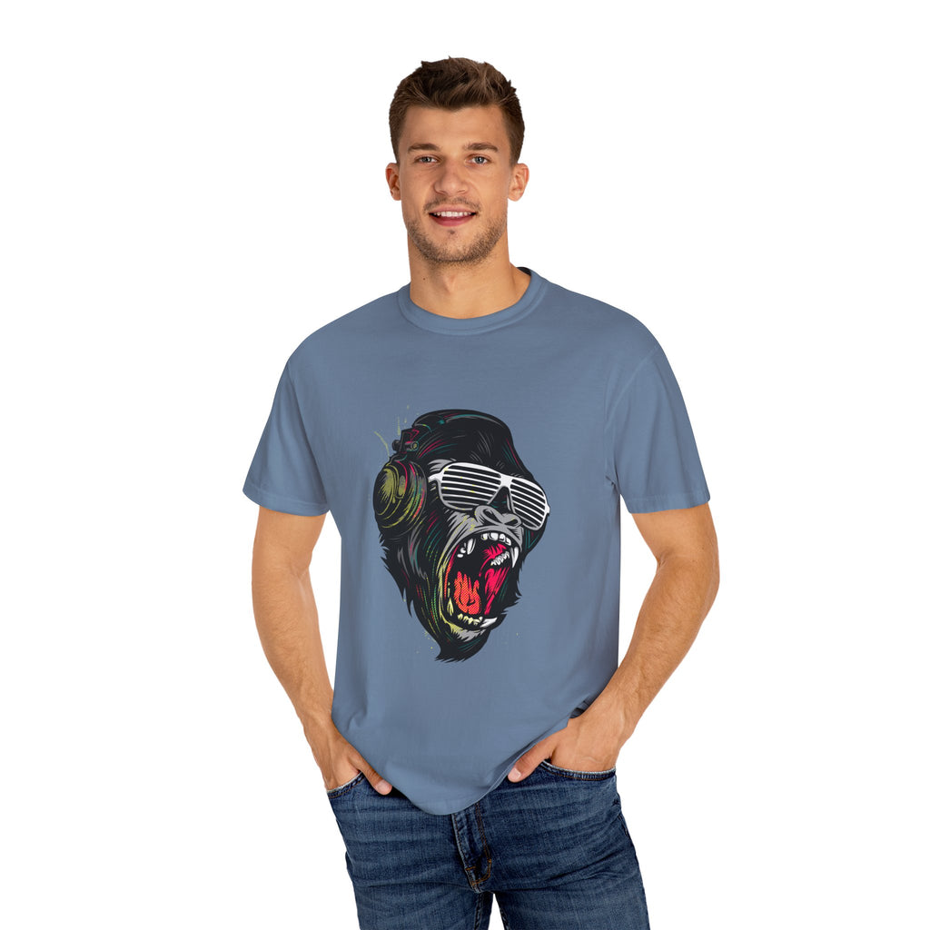 Angry Gorilla With Headphones And Glasses Design T-Shirt - Sinful Threads