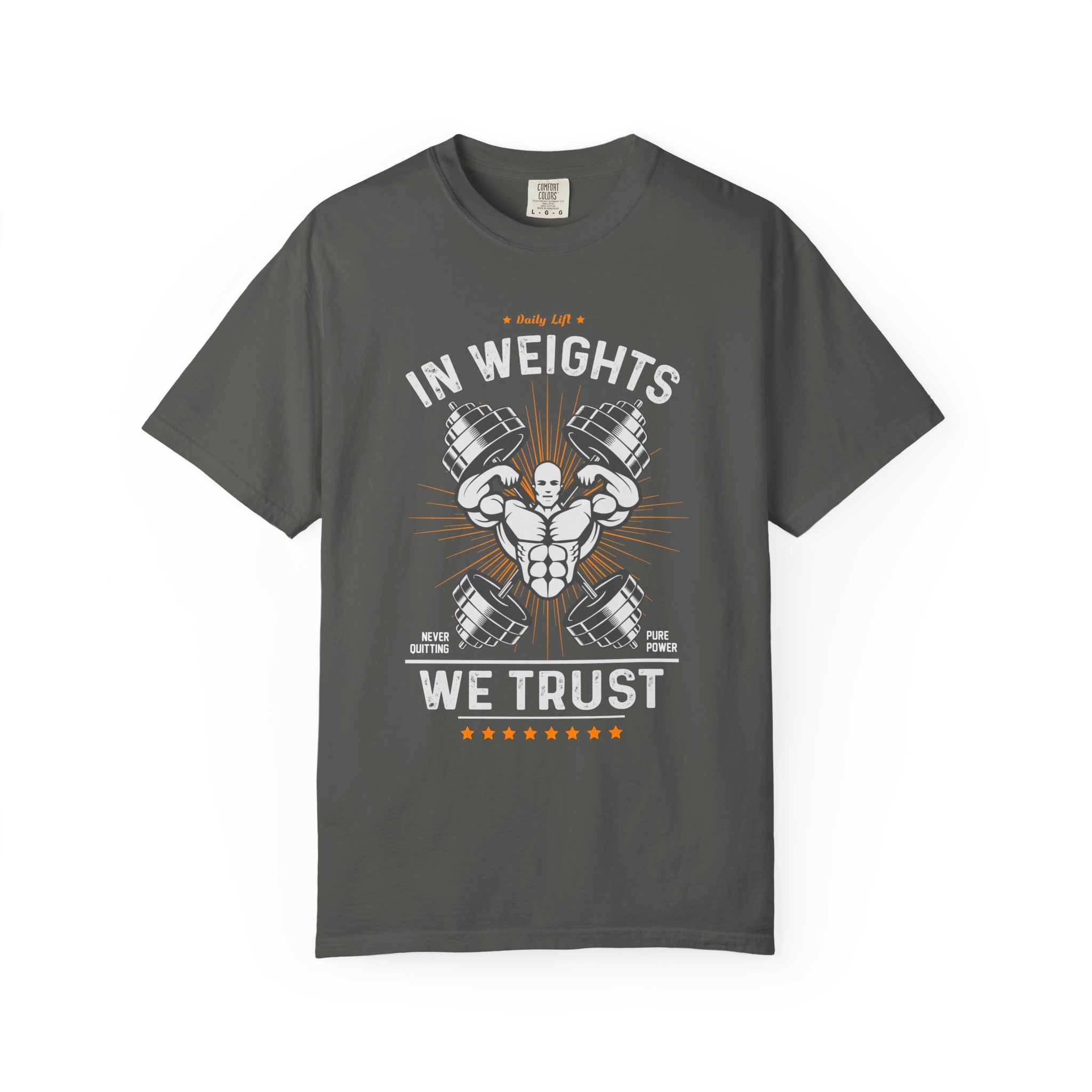 In Weights We Trust T-Shirt - Gym Motivation Fitness Tee - Sinful Threads