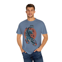 Blue tiger shirt - flame design tee - animal graphic gift