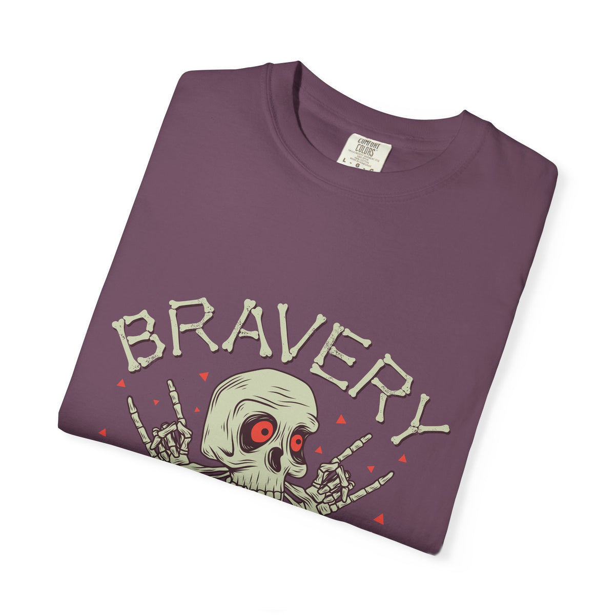 Funny Skull Shirt - Bravery Stupidity Tee - Cool Graphic