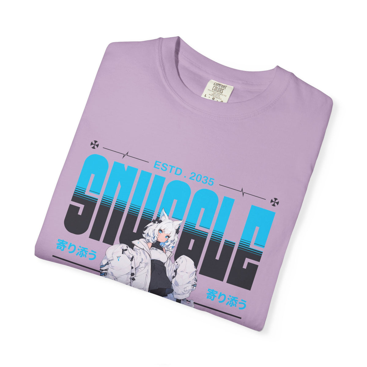 Kawaii Cat Girl Tee - Snuggle Manga Graphic - Cute Gift