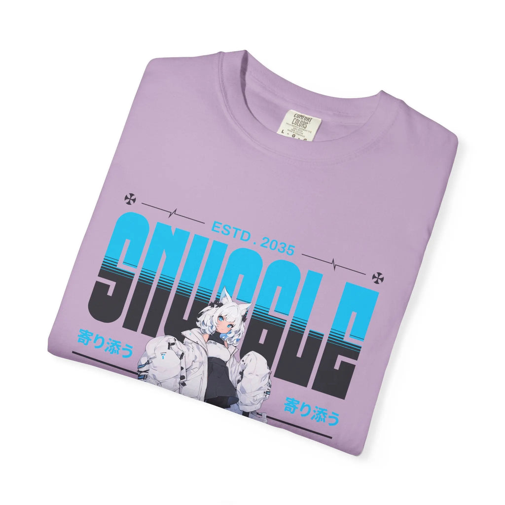 Kawaii Cat Girl Tee - Snuggle Manga Graphic - Cute Gift - Sinful Threads
