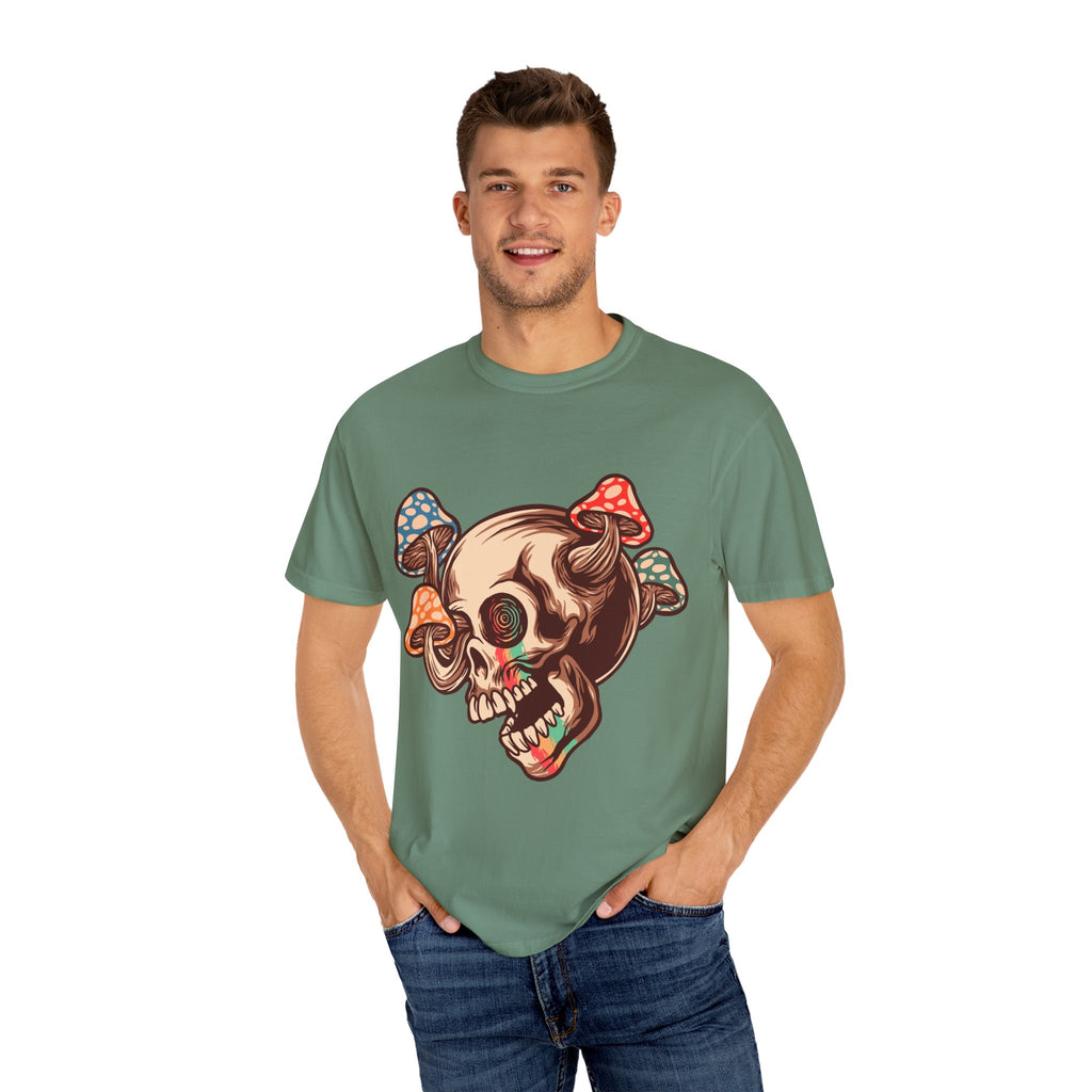 Skull Mushroom Tee - Trippy Psychedelic Graphic Gift - Sinful Threads