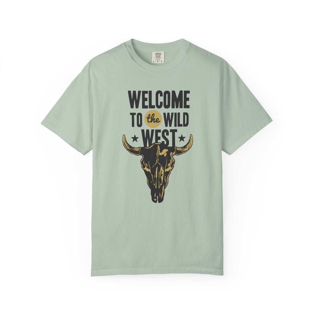 Welcome To The Wild West Graphic Design Bull T-Shirt - Sinful Threads