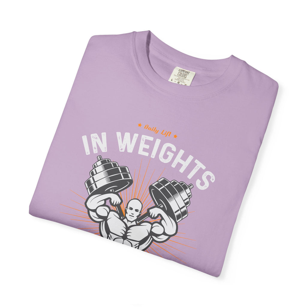 In Weights We Trust T-Shirt - Gym Motivation Fitness Tee - Sinful Threads