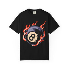 Billiards Player Shirt - Flaming Eight Ball - Pool Player Gift - Sinful Threads