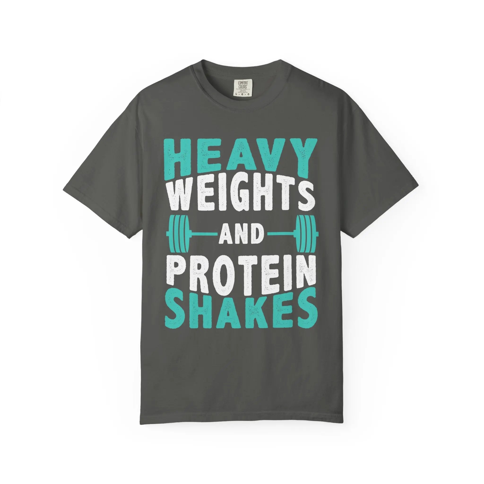 Gym Workout T-Shirt - Heavy Weights Protein Shakes Design for Lifters Printify