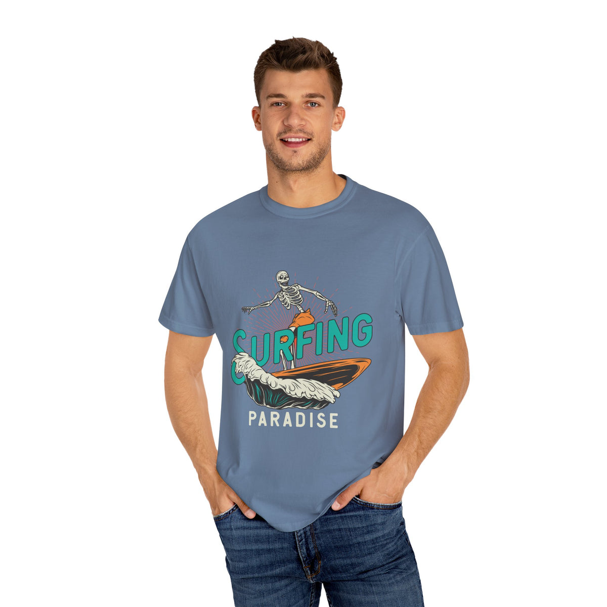 Surfing Skeleton Shirt - Funny Skeleton Tee - Retro Surf Gift