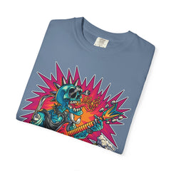 Rock Skull Guitarist Tee – Punk Metal Skeleton Shirt