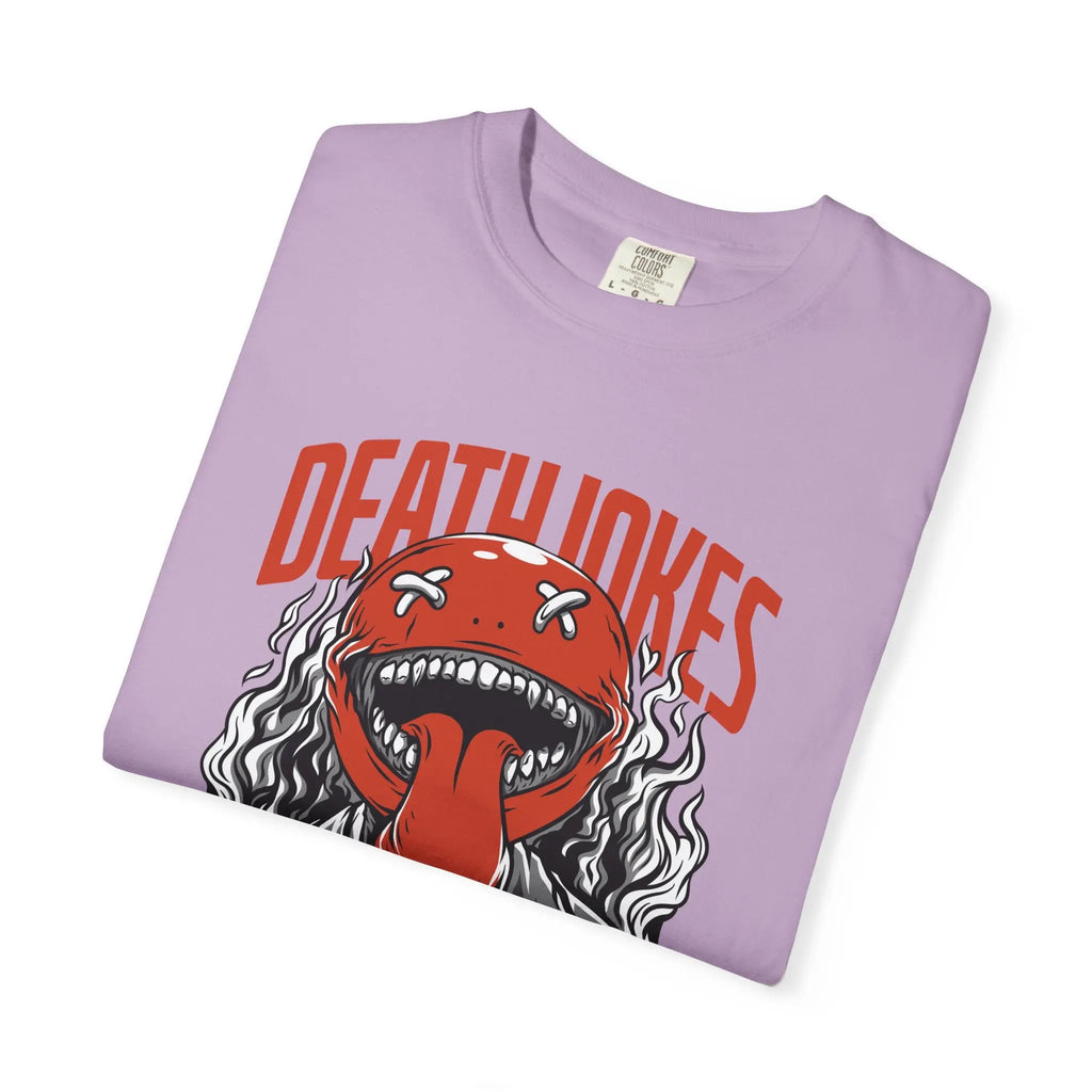 Death Jokes Graphic Tee with Unique Artwork T-Shirt - Sinful Threads
