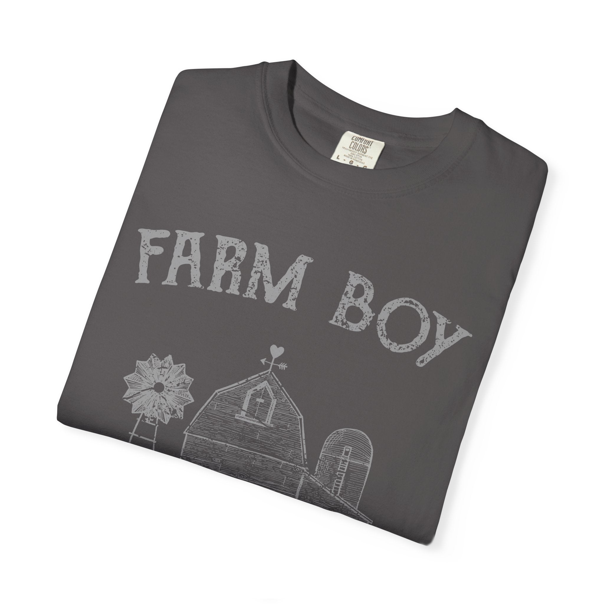 Farm Boy Fresh Organic Farmhouse Barn Windmill Graphic T-Shirt - Sinful Threads