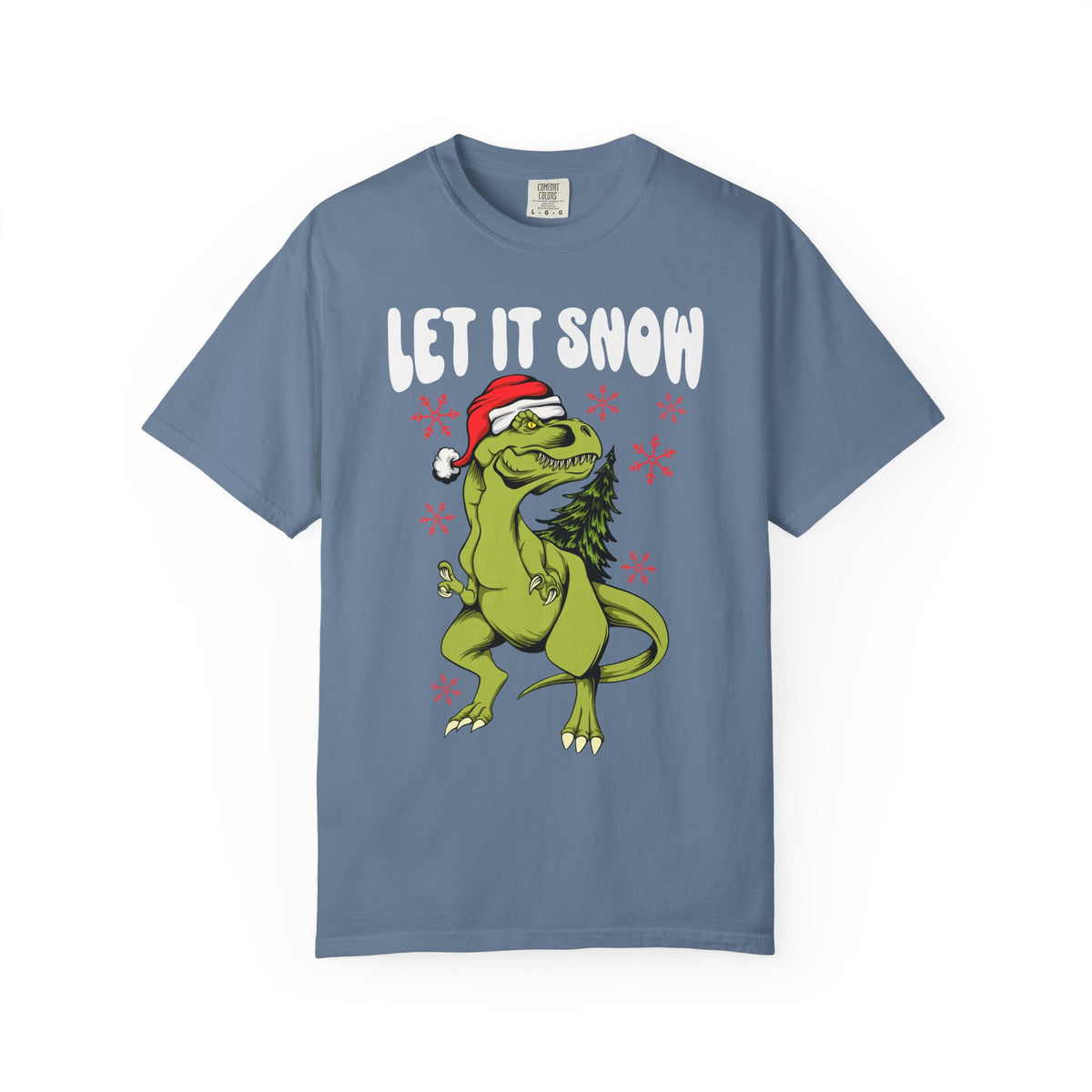 Christmas Dinosaur Tee - Santa T-Rex - Let It Snow Gift