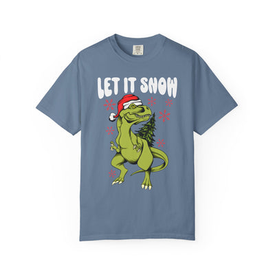 Christmas Dinosaur Tee - Santa T-Rex - Let It Snow Gift - Sinful Threads