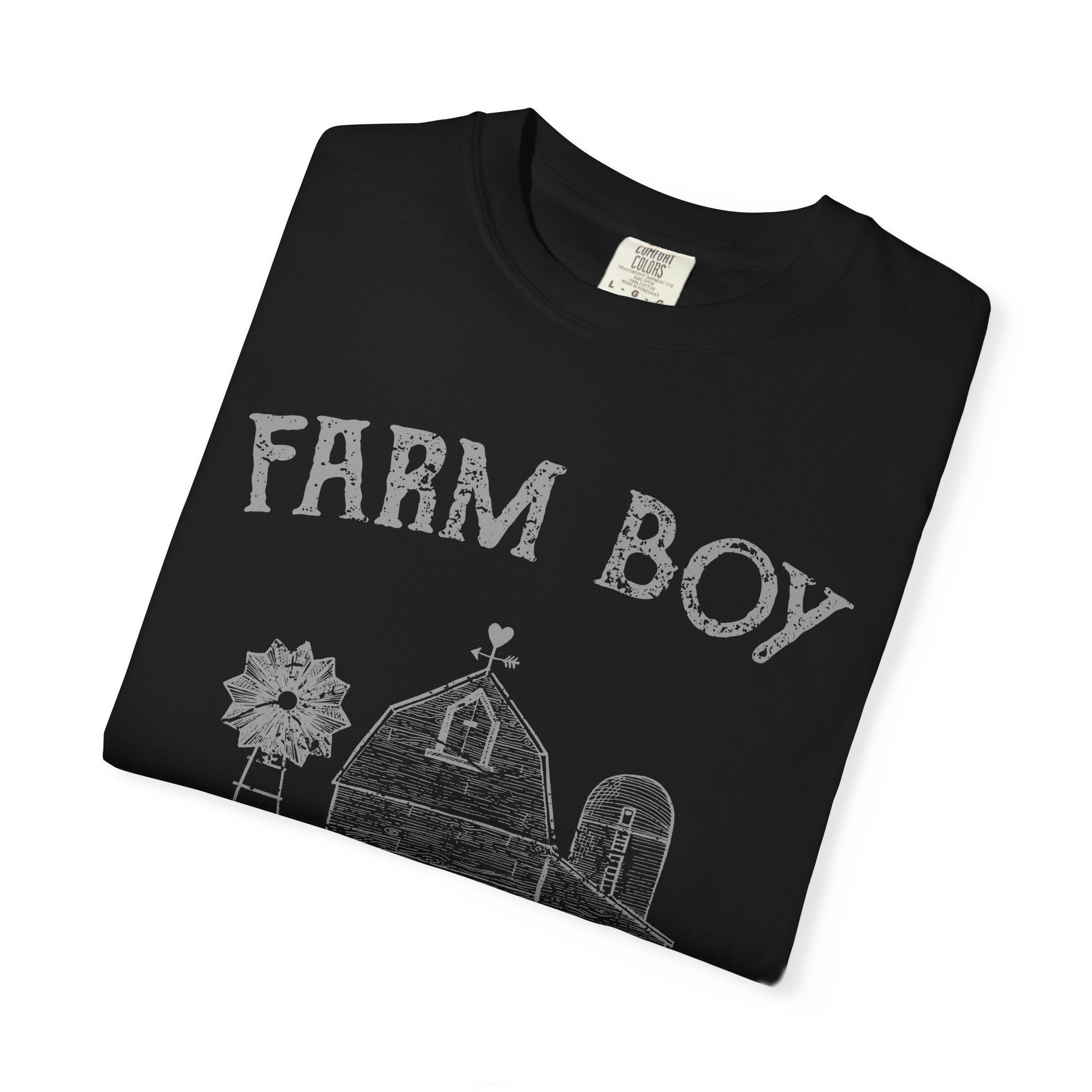 Farm Boy Fresh Organic Farmhouse Barn Windmill Graphic T-Shirt - Sinful Threads