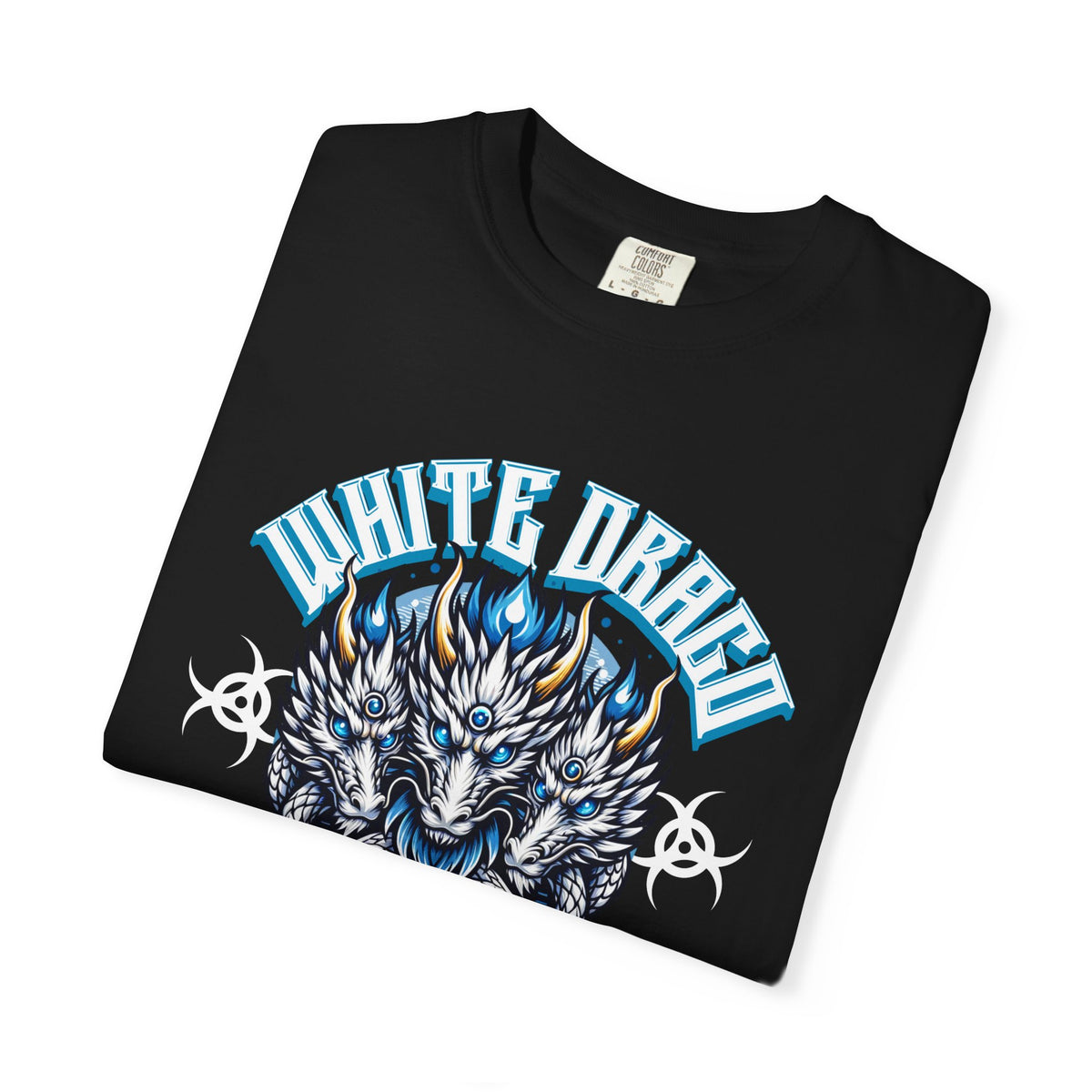 Dragon Art Tee - Blue-Eyed Three-Headed Fantasy Gift