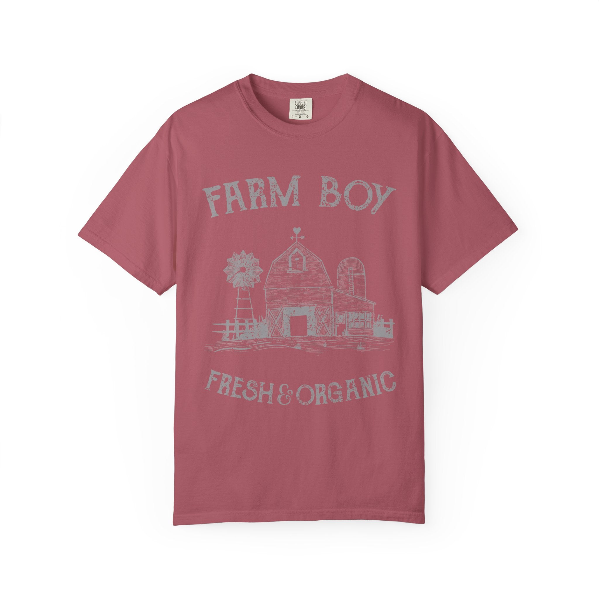 Farm Boy Fresh Organic Farmhouse Barn Windmill Graphic T-Shirt - Sinful Threads