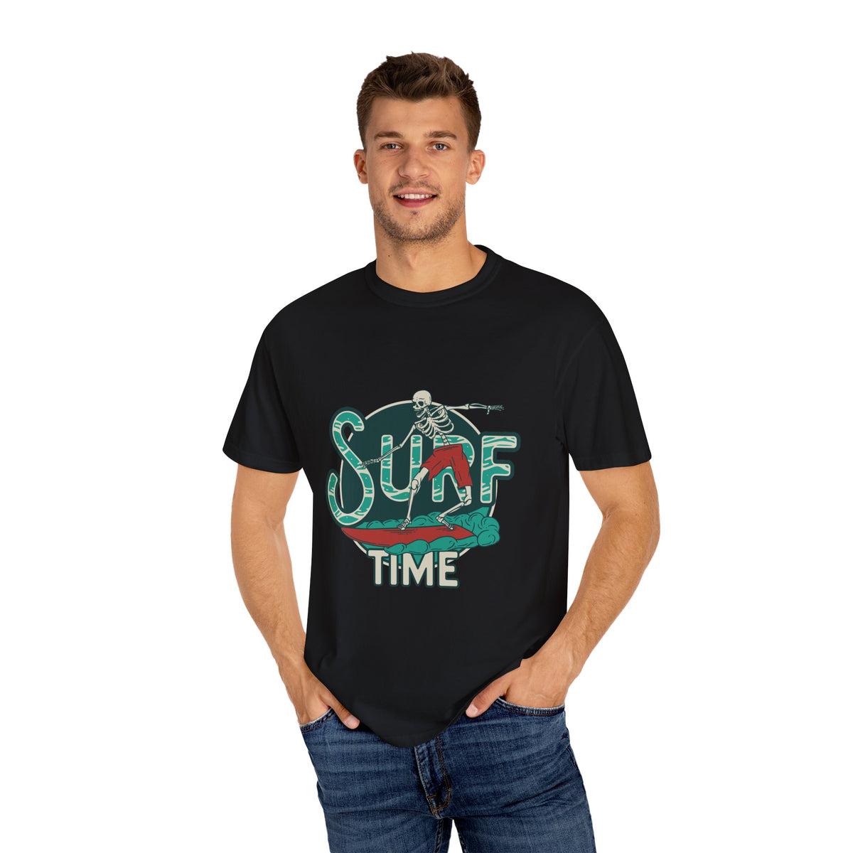 Skeleton Surfer Shirt - Surf Time Tee - Cool Beach Gift