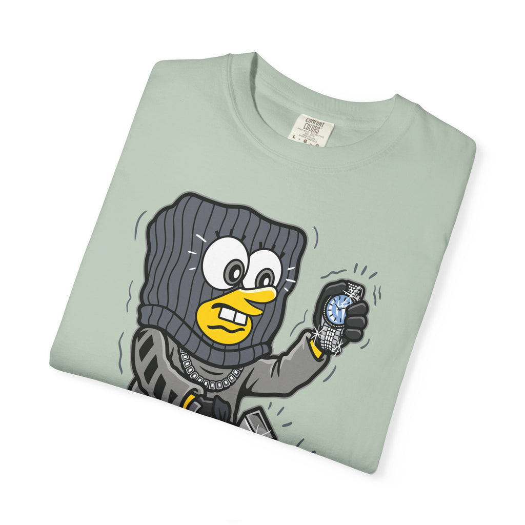 Cartoon Burglar Tee – Funny Diamond Loot Graphic Shirt - Sinful Threads