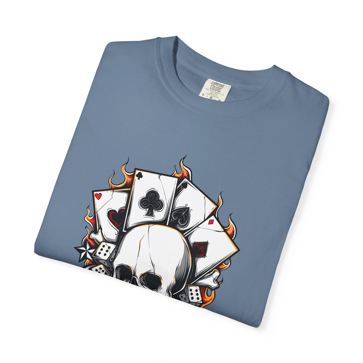 Skull Playing Cards Dice Gambling Casino Design T-Shirt