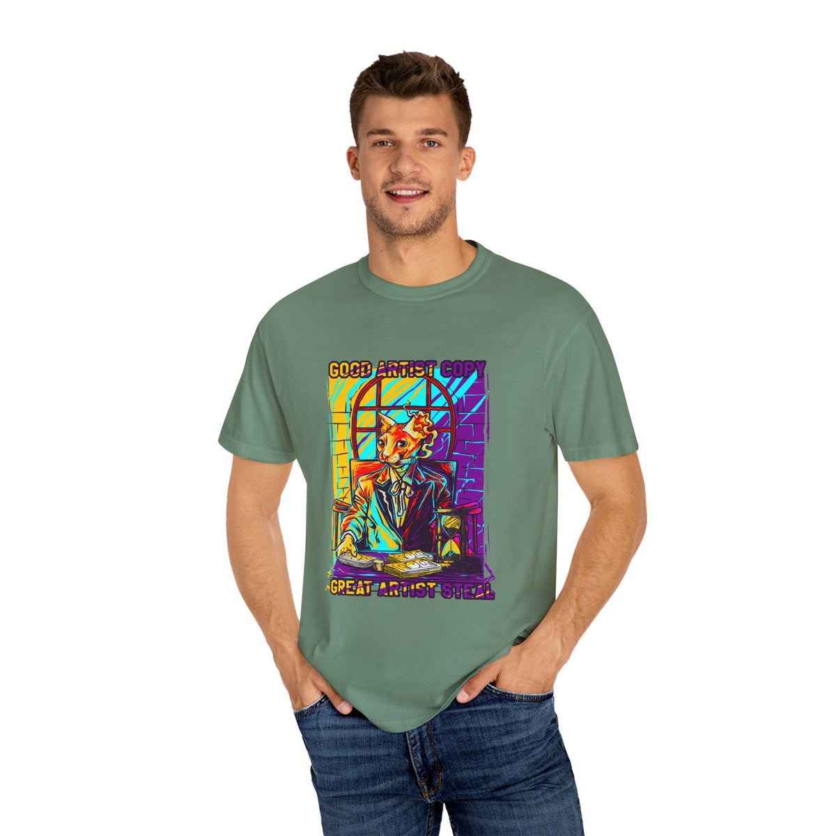 Good Artist Copy Great Artist Steal Funny Cat T-Shirt