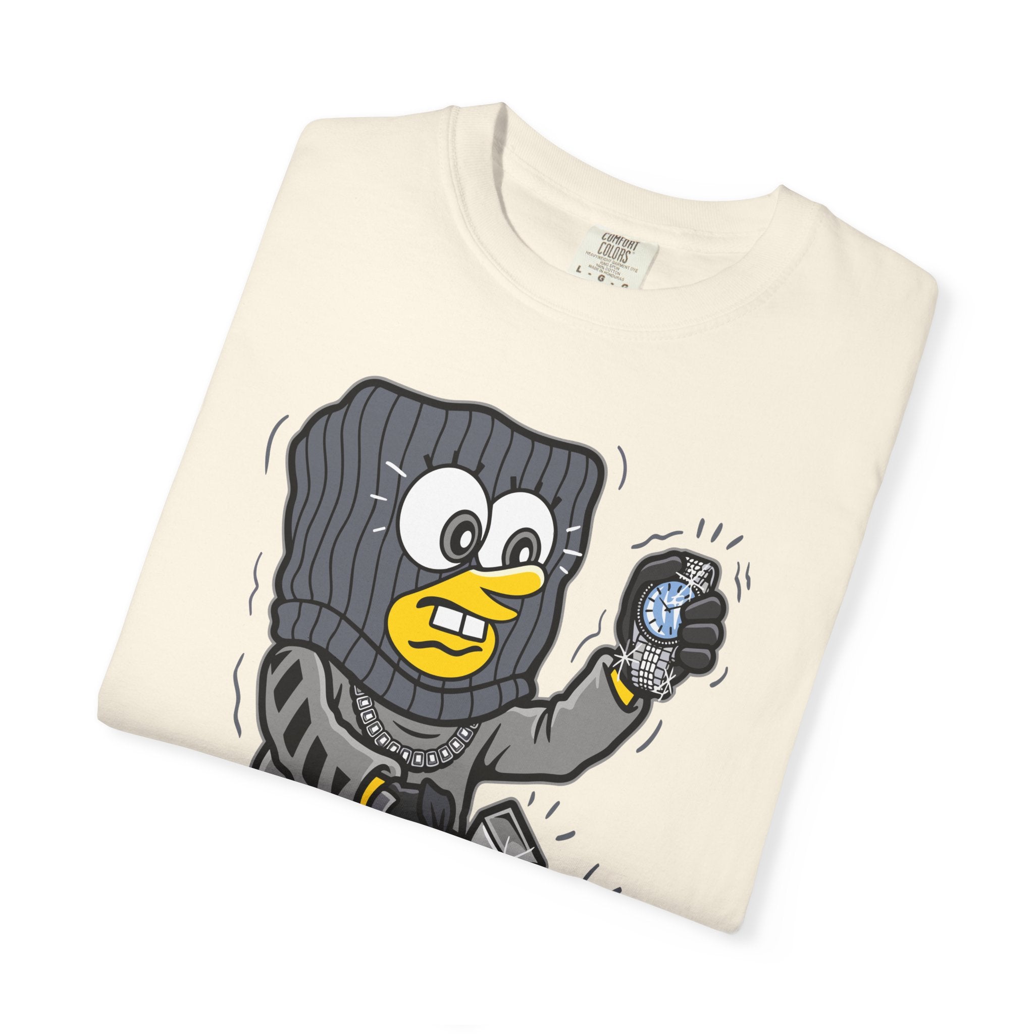 Cartoon Burglar Tee – Funny Diamond Loot Graphic Shirt - Sinful Threads