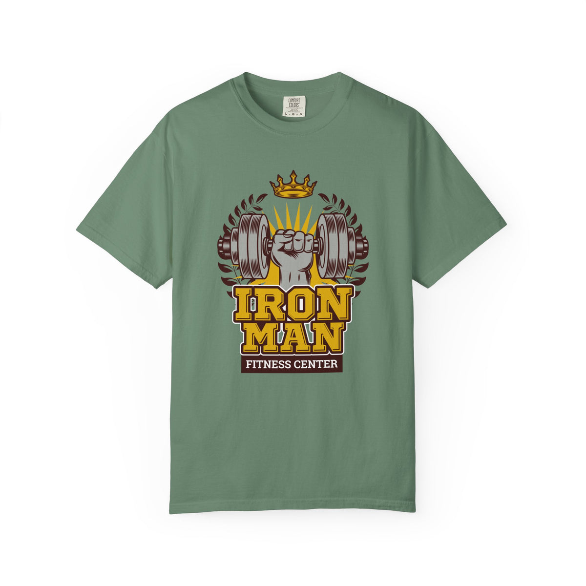Iron Man Fitness Center Logo Graphic Design Image T-Shirt