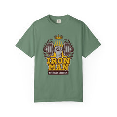Iron Man Fitness Center Logo Graphic Design Image T-Shirt
