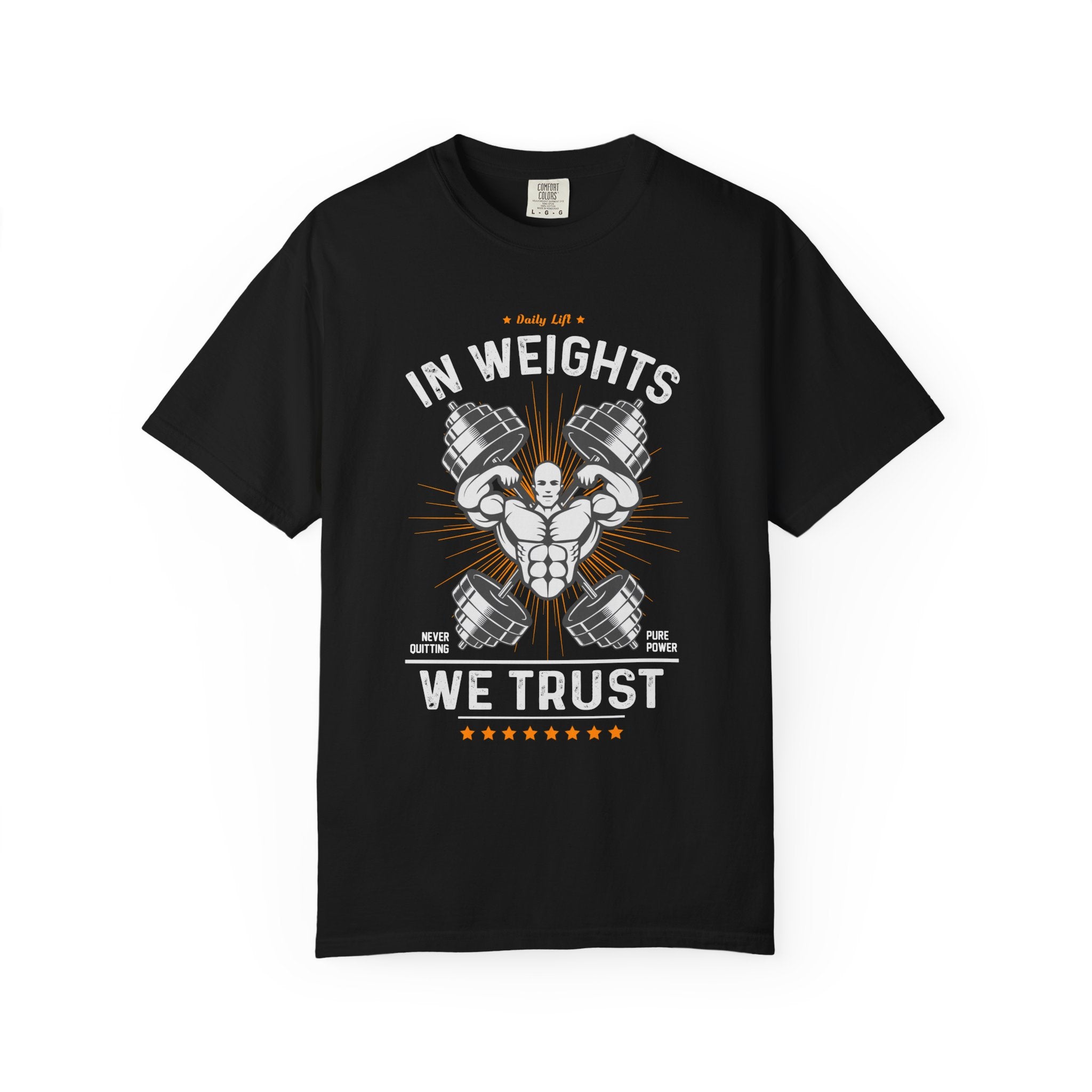 In Weights We Trust T-Shirt - Gym Motivation Fitness Tee - Sinful Threads