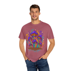 Psychedelic Mushroom Tee - Groovy Fungi Art Purple Gift