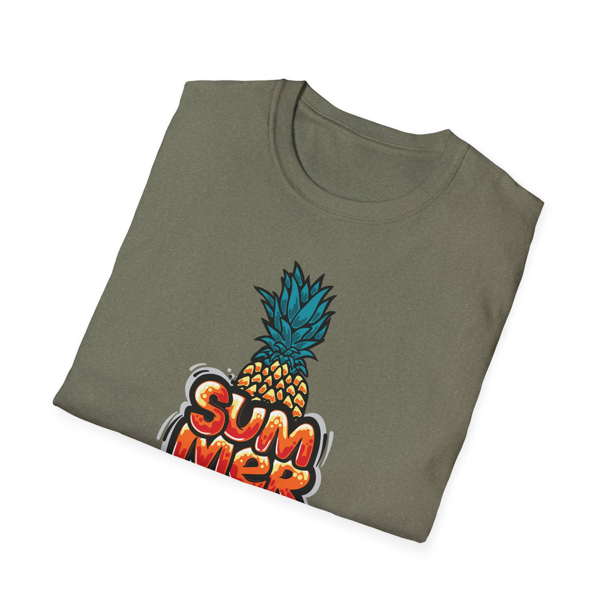 Bold Pineapple Print Tee - Summer Vibes Tropical Graphic