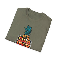 Bold Pineapple Print Tee - Summer Vibes Tropical Graphic