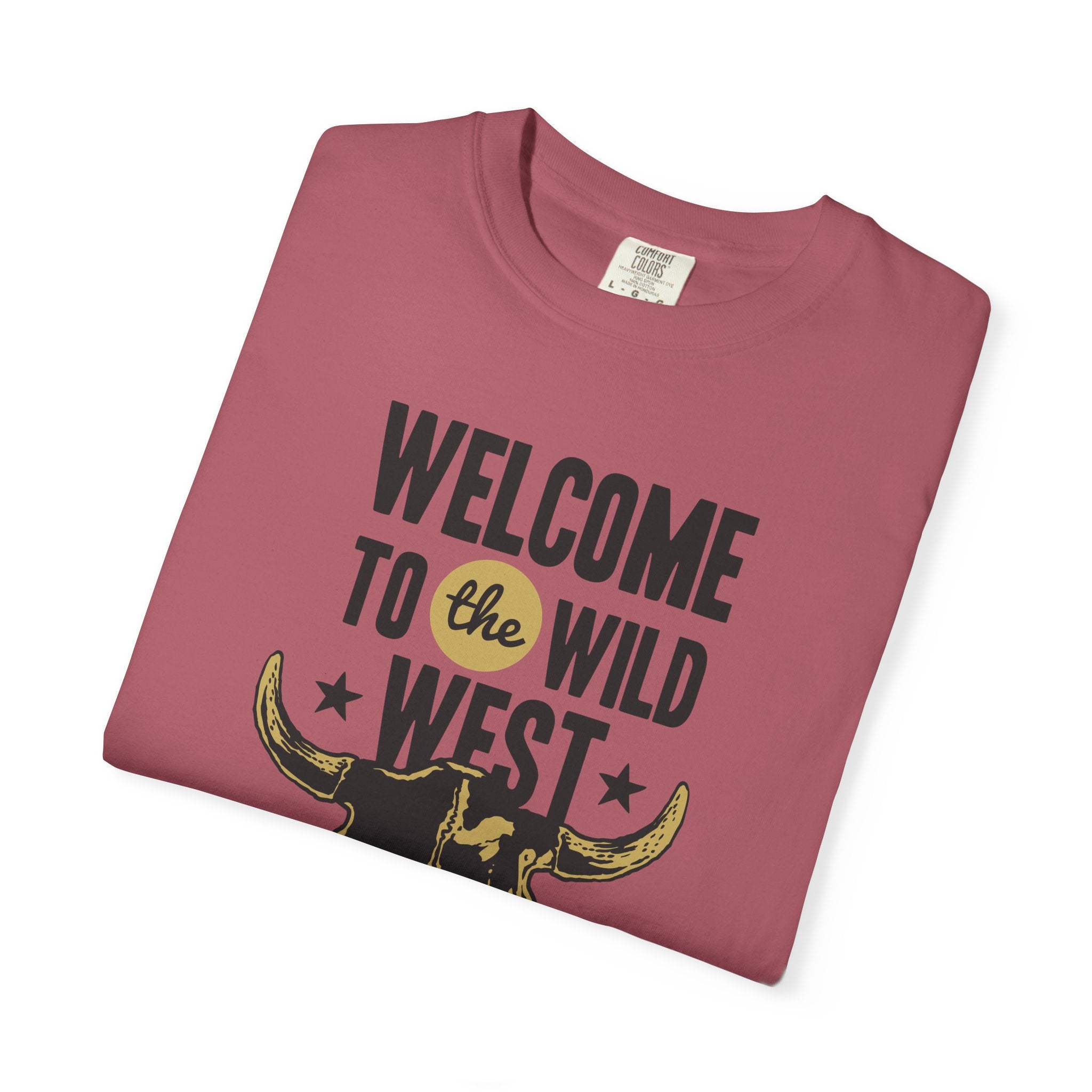 Welcome To The Wild West Graphic Design Bull T-Shirt - Sinful Threads