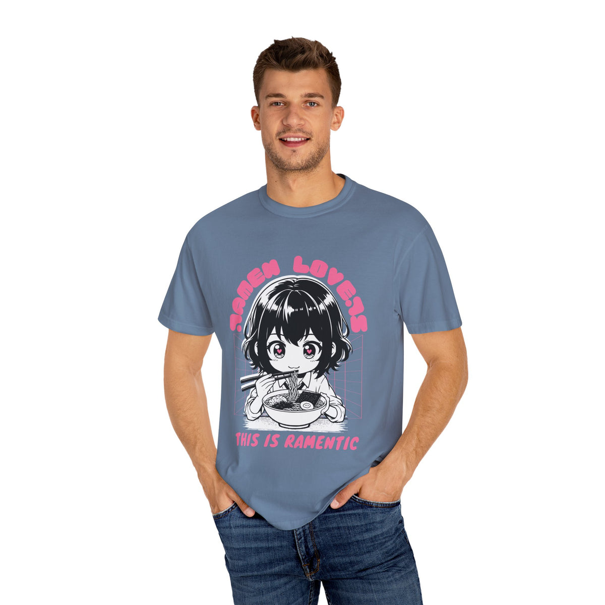 Ramen Lovers Tee - Romantic Anime Girl - Kawaii Gift