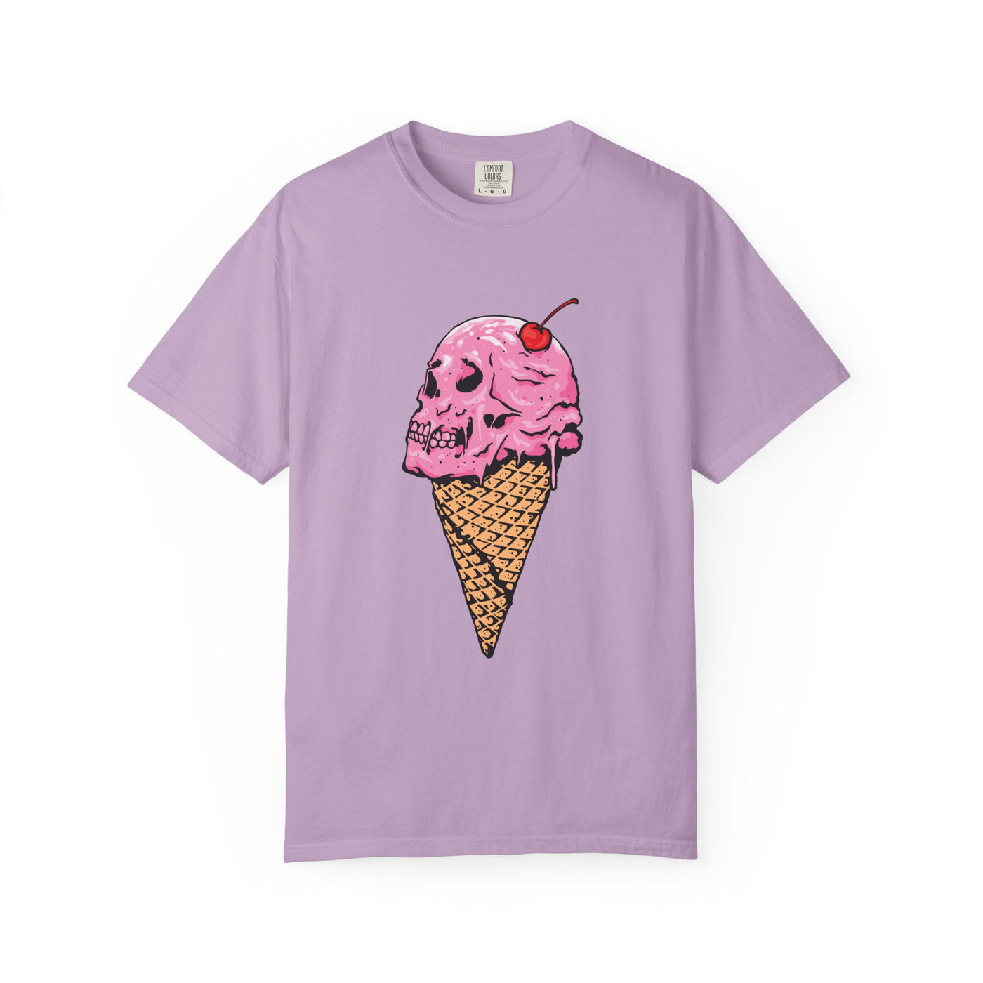 Skull Ice Cream Art With Cherry On Top Design T-Shirt - Sinful Threads