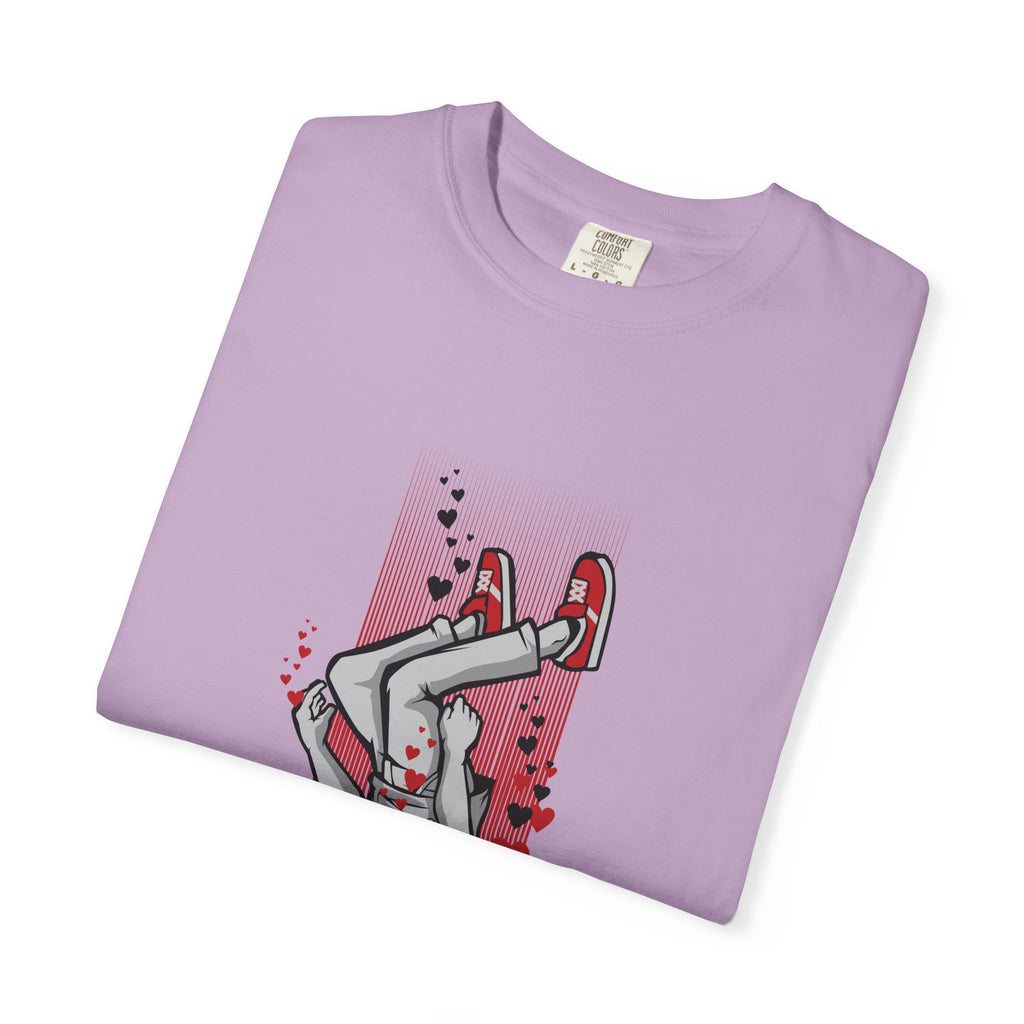 Upside Down Man with Hearts Valentines Style T-Shirt - Sinful Threads