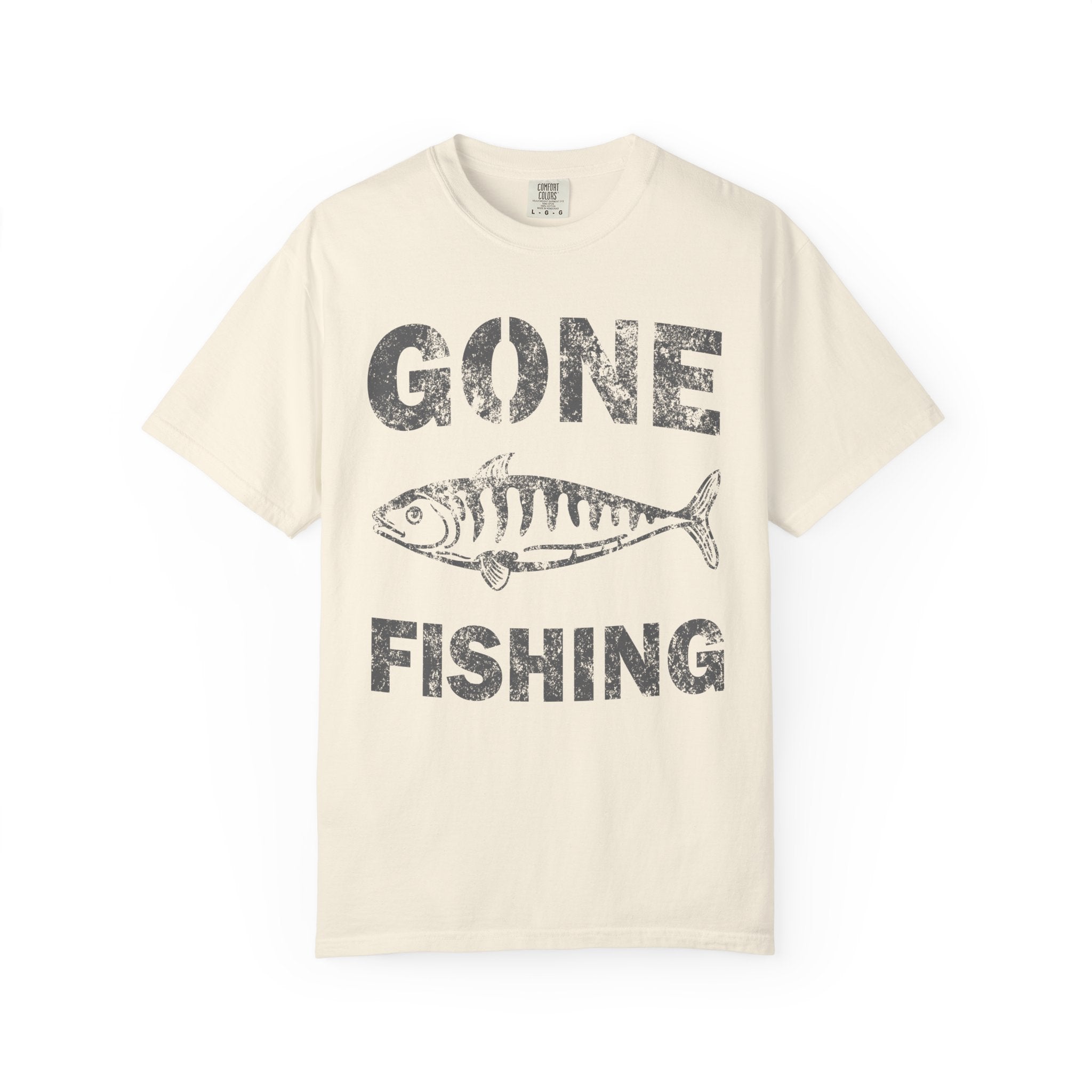 Gone Fishing Design Featuring Fish Graphic Grunge Style T-Shirt - Sinful Threads