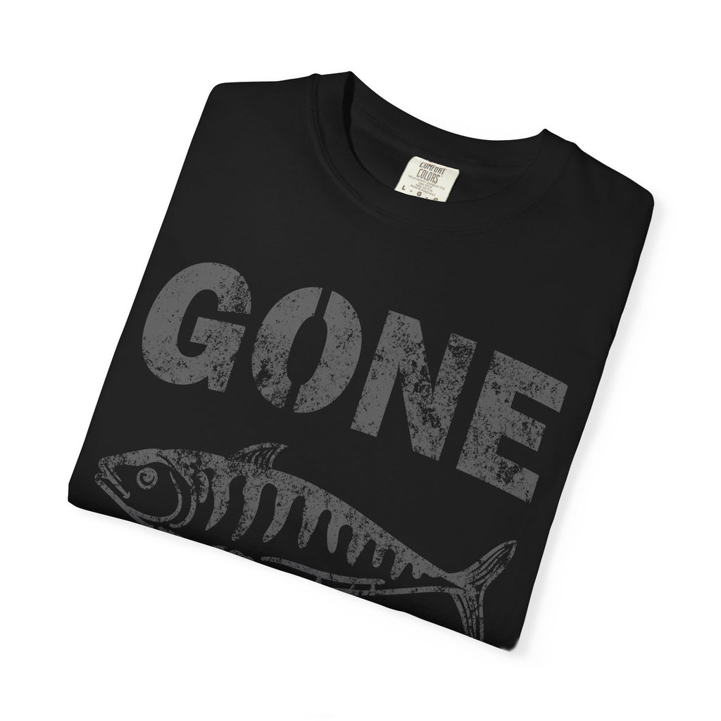 Gone Fishing Design Featuring Fish Graphic Grunge Style T-Shirt - Sinful Threads