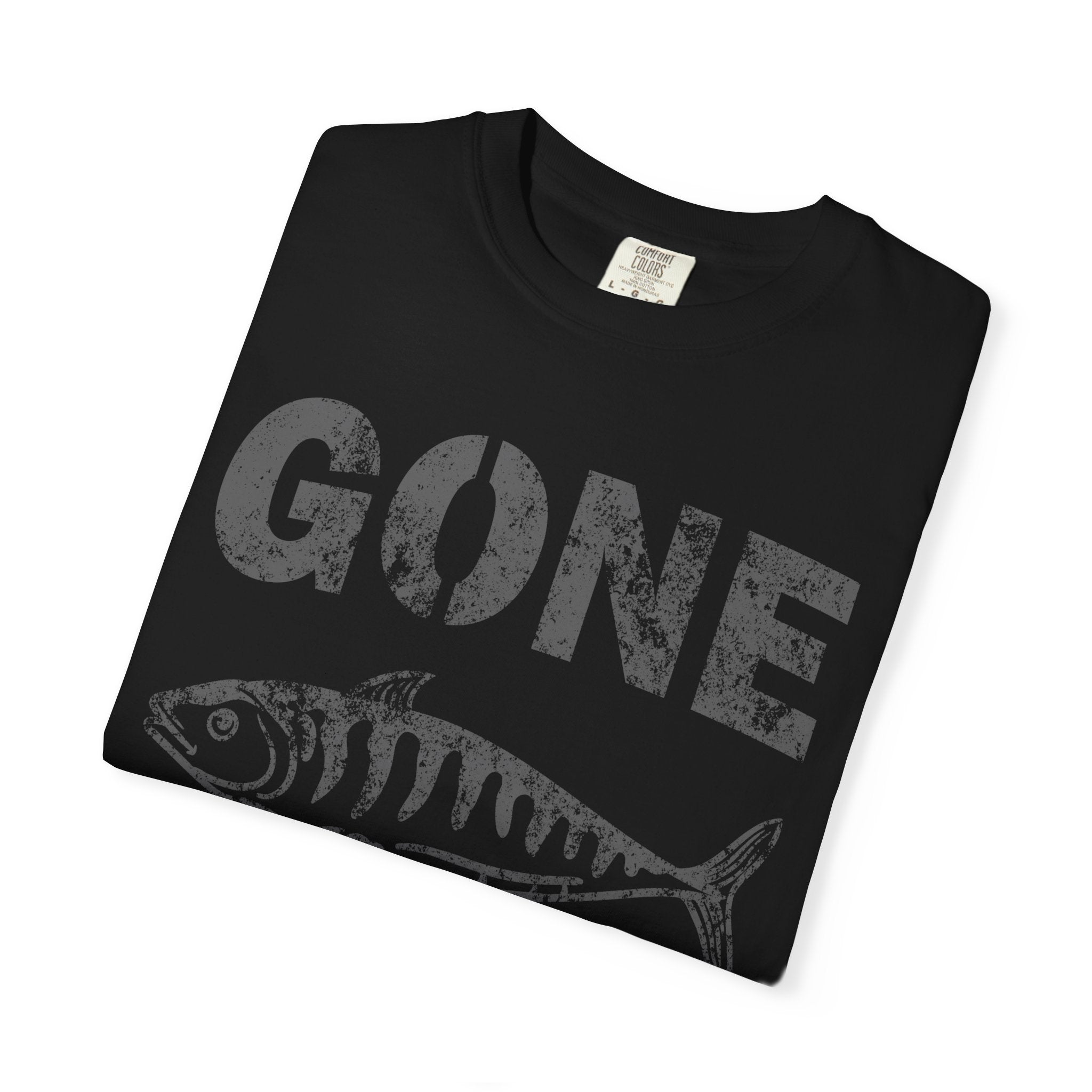 Gone Fishing Design Featuring Fish Graphic Grunge Style T-Shirt - Sinful Threads