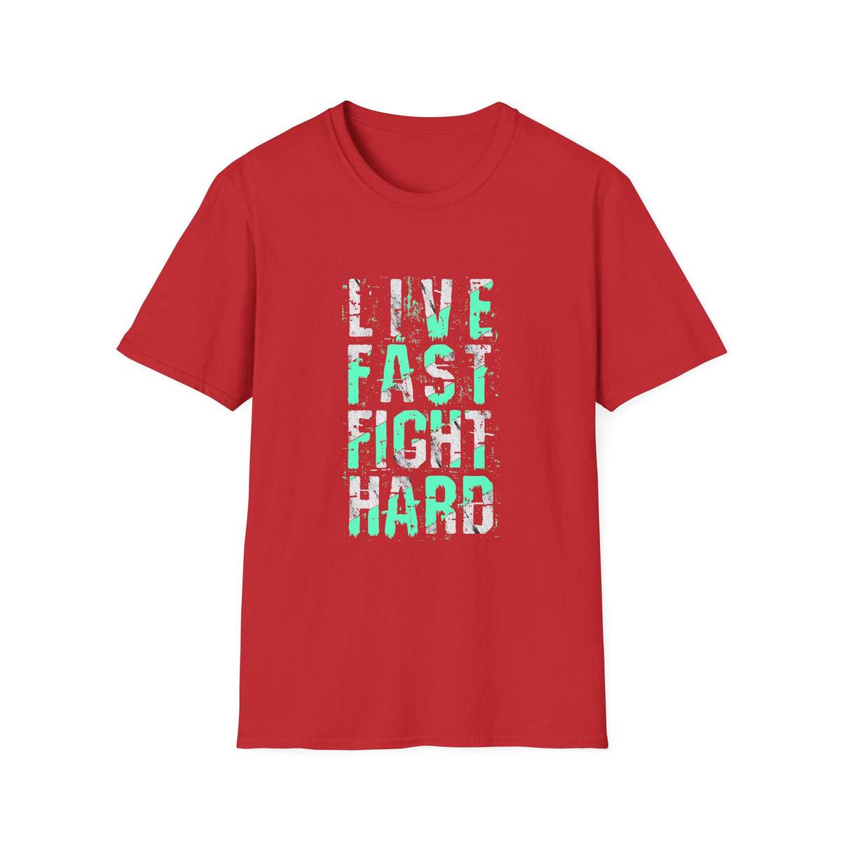 Live Fast Fight Hard Motivational Sports Tee - Action Mindset