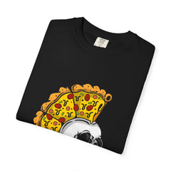 Pizza Mohawk Skull Funny Graphic Unique Design T-Shirt