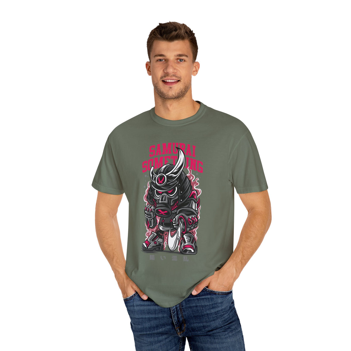 Samurai Something Dark Distressed Design T-Shirt