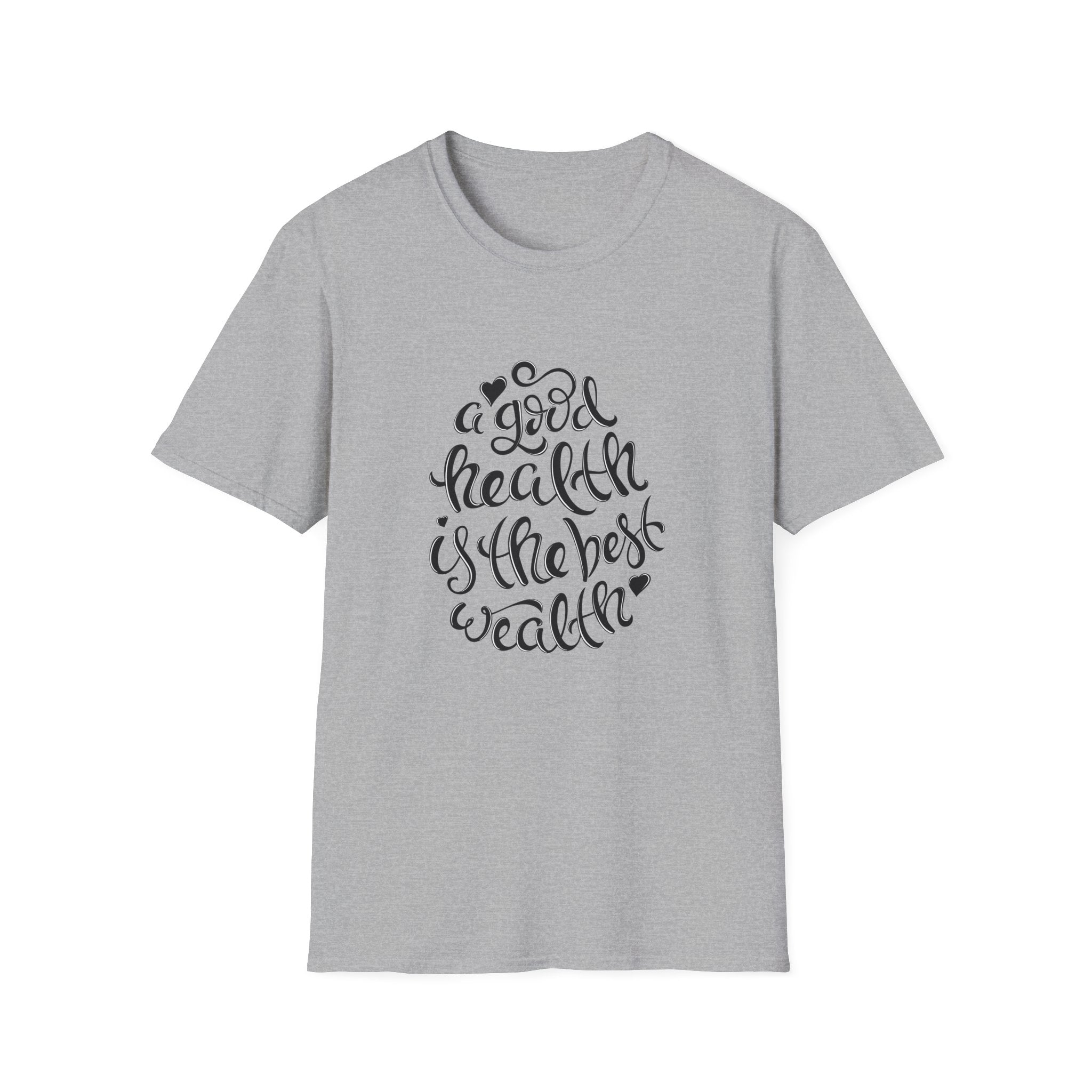 Good Health Best Wealth Wellness Graphic Tee - Inspire Daily - Sinful Threads