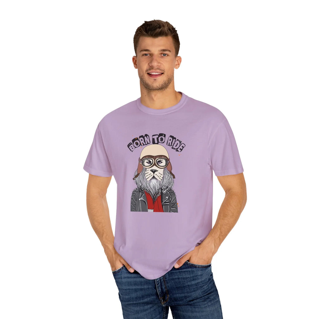 Born To Ride Dog Pilot Style Motorcycle Rider T-Shirt - Sinful Threads